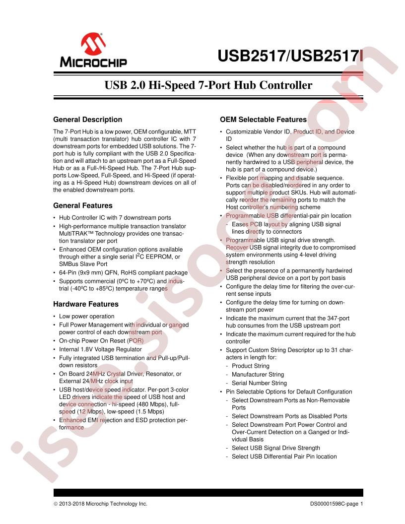 USB2517(I) Datasheet