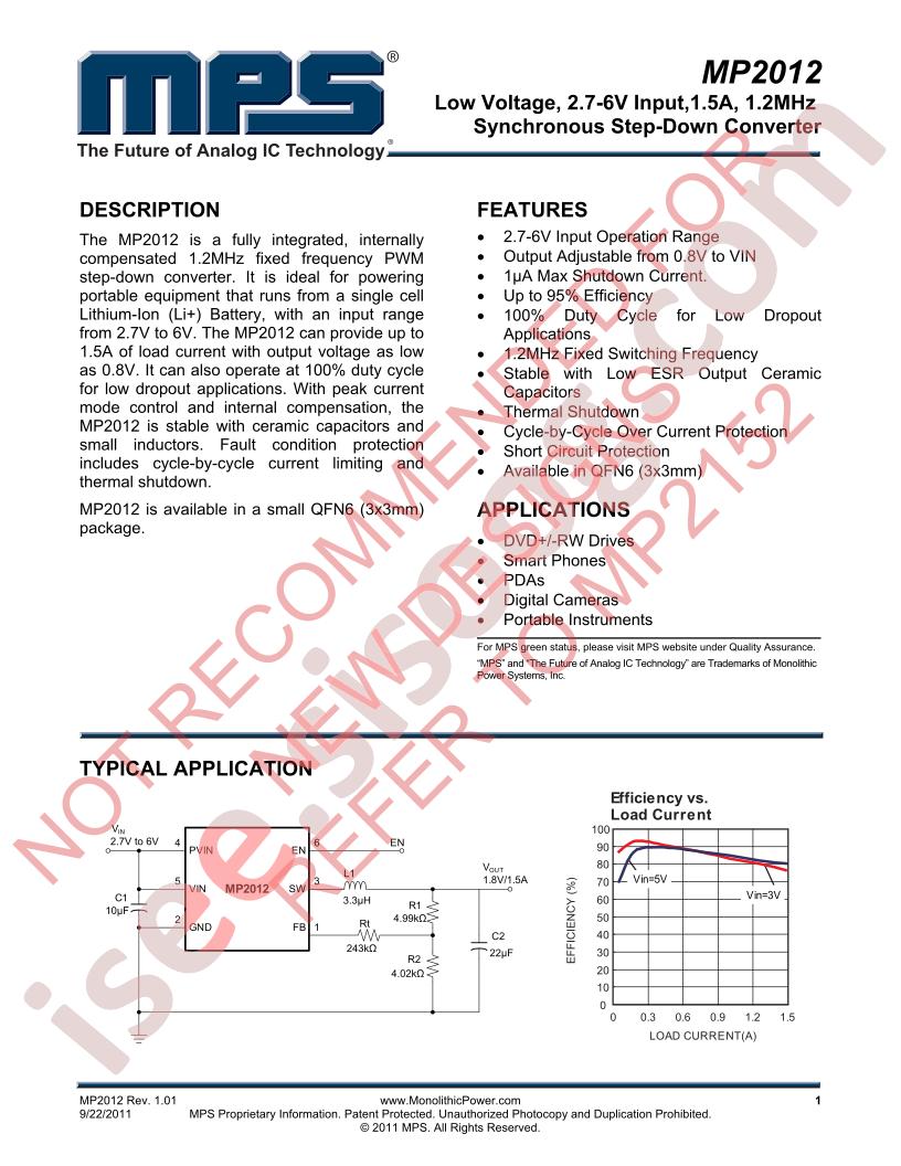 MP2012 Datasheet
