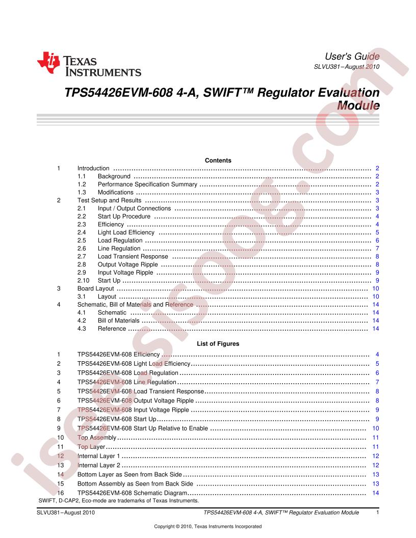 TPS54426EVM-608 User Guide