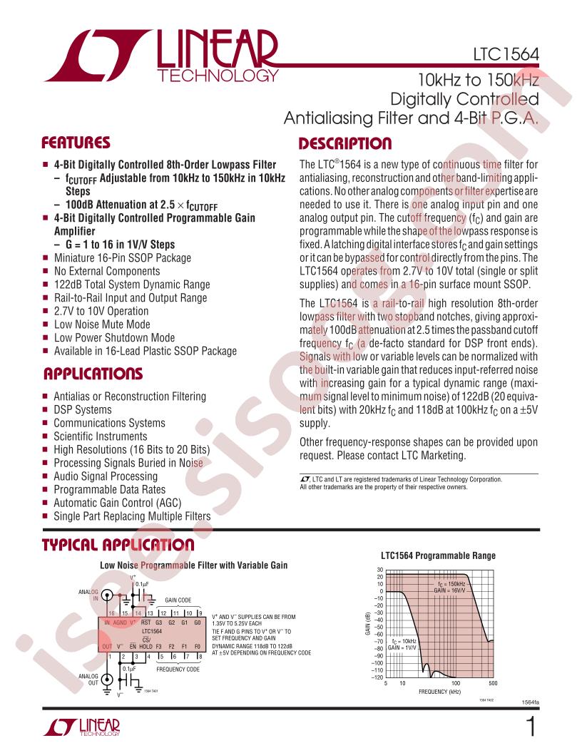 LTC1564 Datasheet
