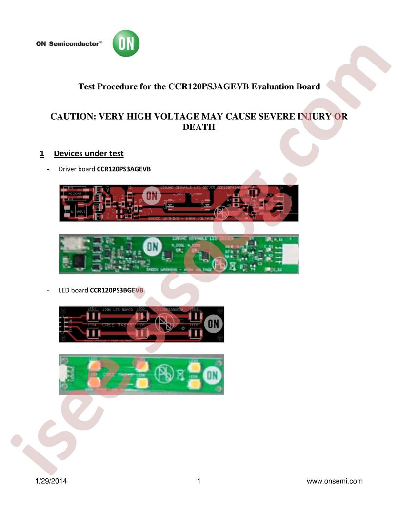 CCR120PS3AGEVB Test Procedure