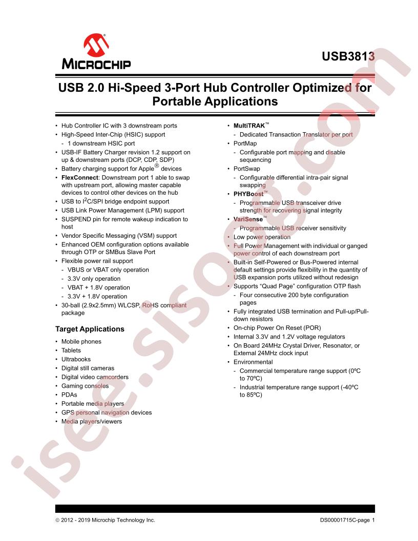 USB3813 Datasheet