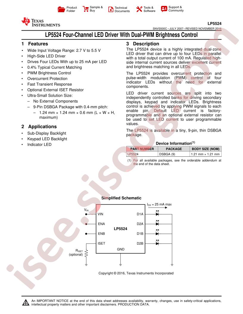 LP5524 Datasheet