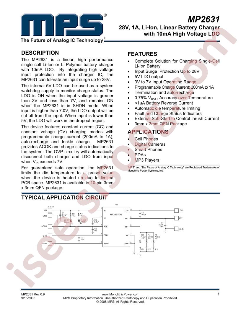 MP2631 Datasheet