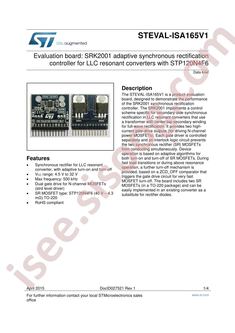 STEVAL-ISA165V1 Data Brief