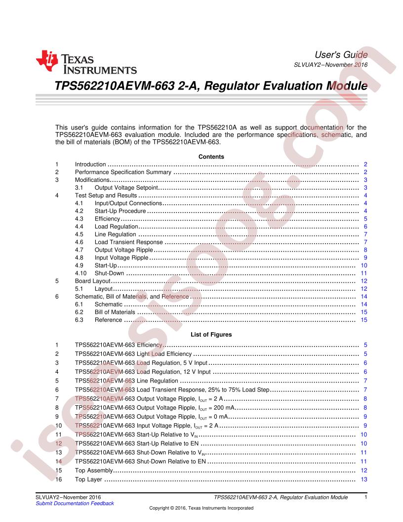 TPS562210AEVM-663 User Guide