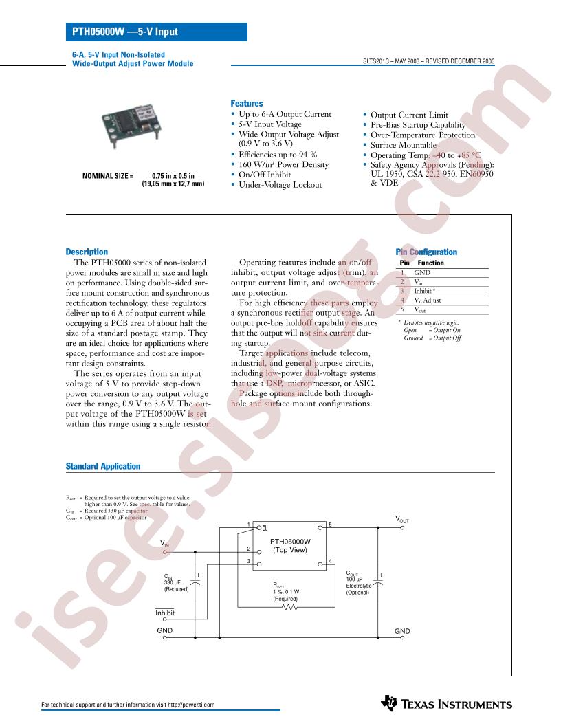 PTH05000W Series