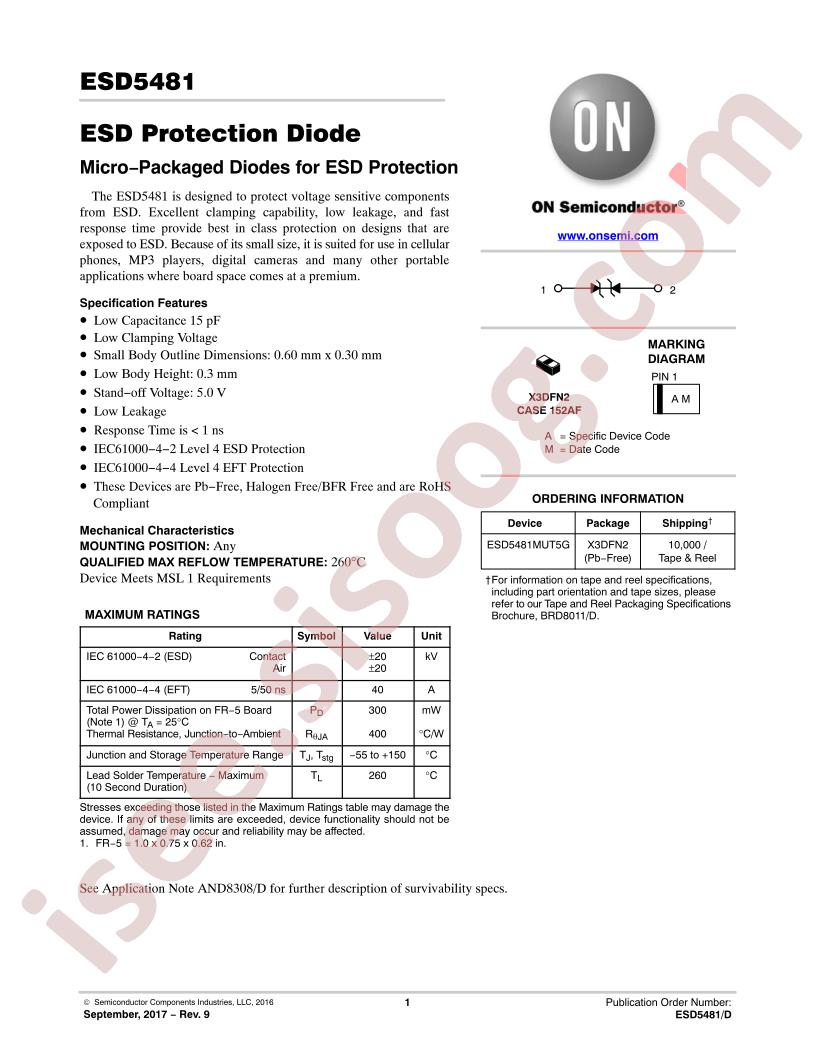 ESD5481MUT5G
