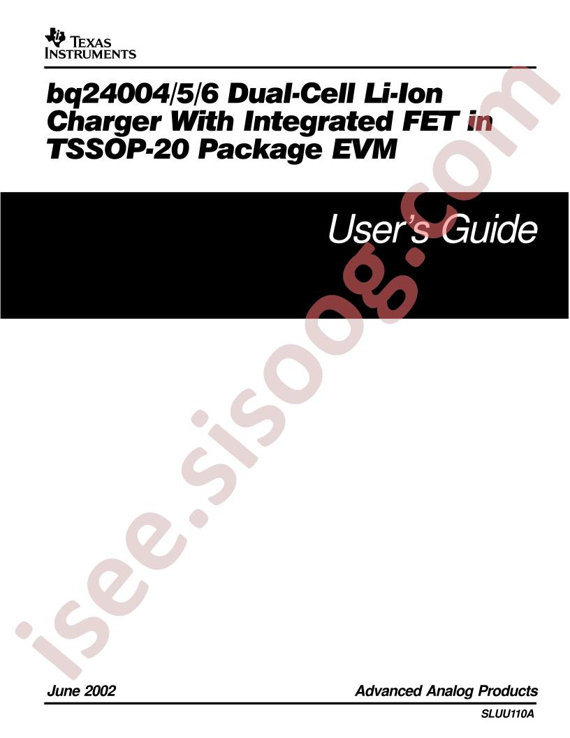 BQ24004-06 EVM