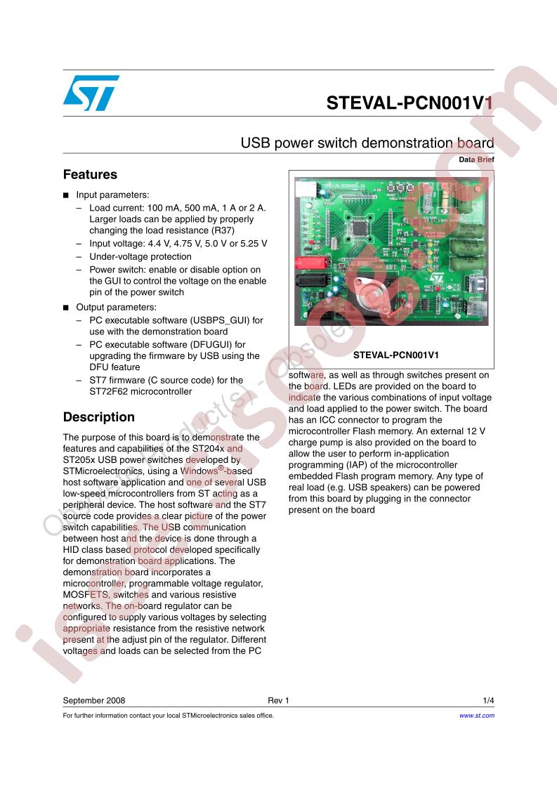 STEVAL-PCN001V1 Data Brief