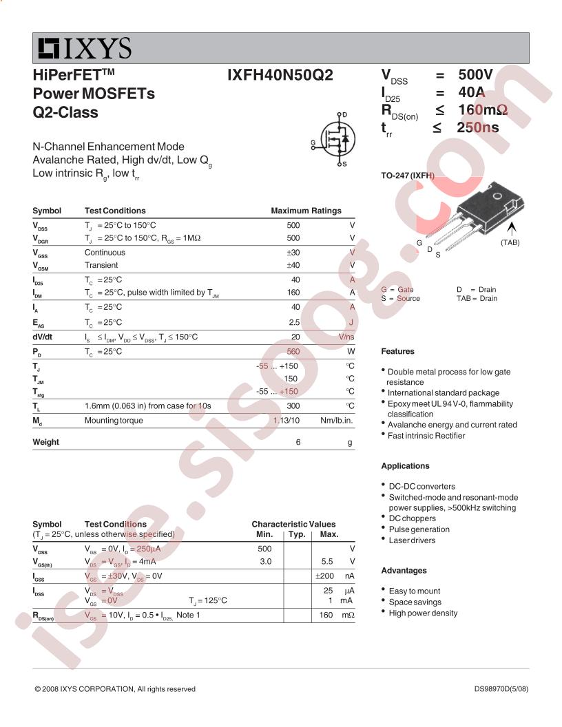 IXFH40N50Q2