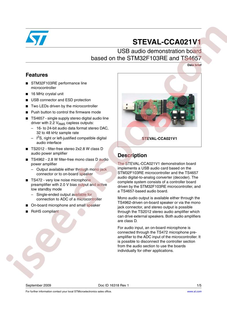 STEVAL-CCA021V1 Data Brief