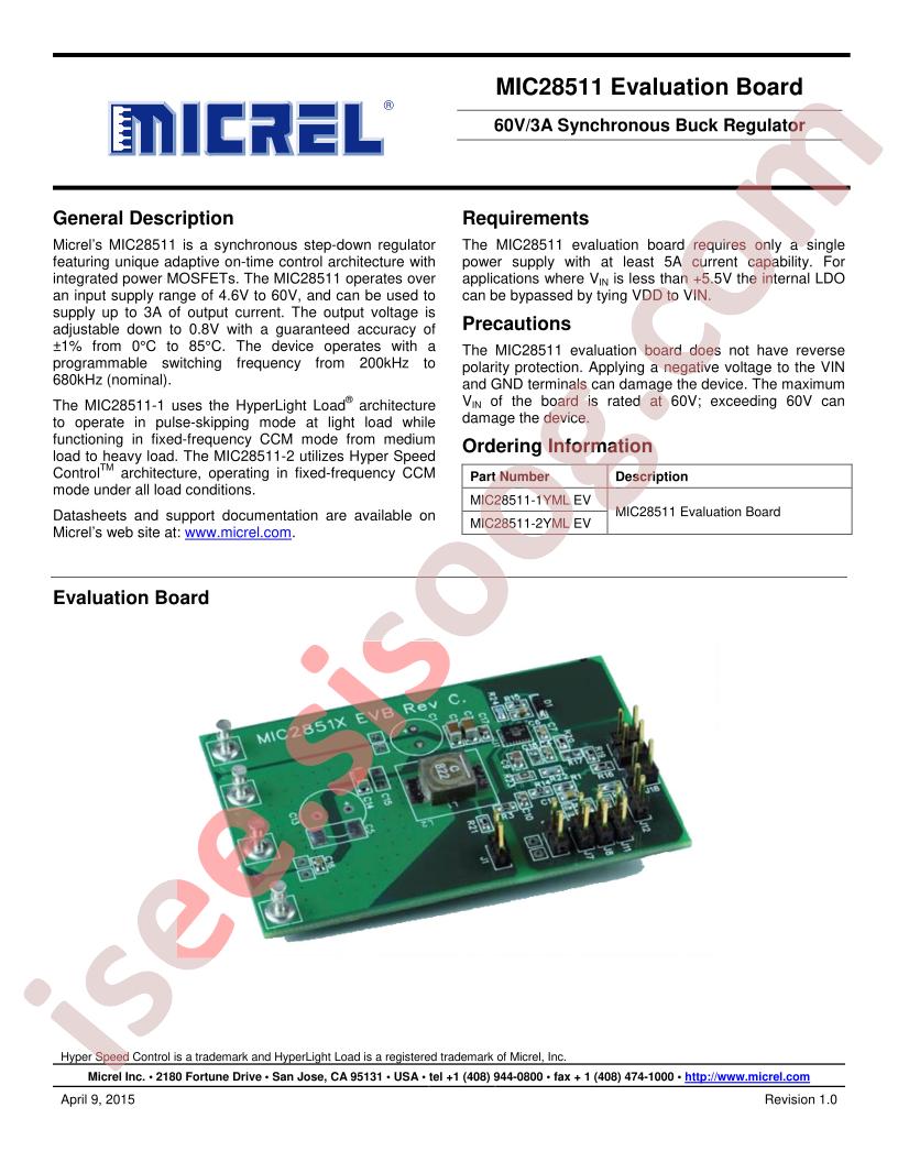 MIC28511-1,2YFL-EV User Guide