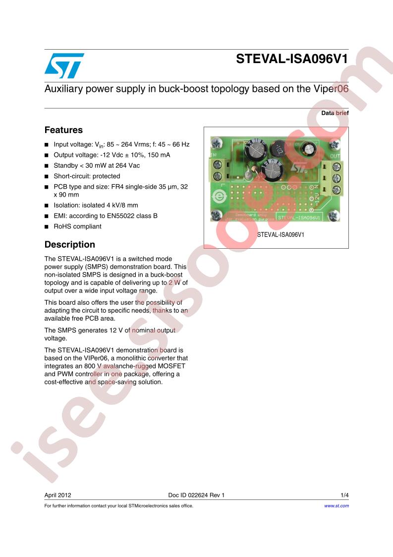 STEVAL-ISA096V1 Brief