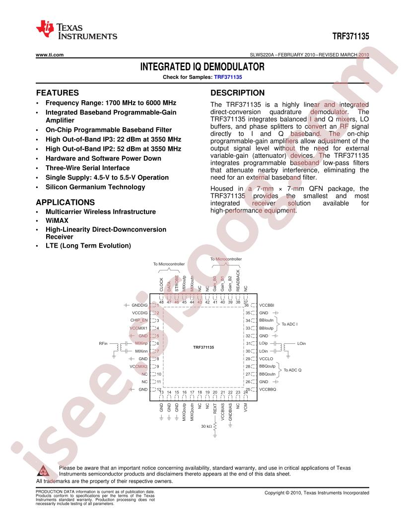 TRF371135 Datasheet
