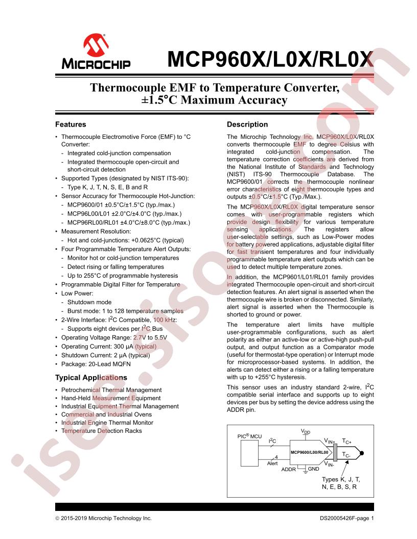 MCP960x, 96L0x, 96RL0x Datasheet