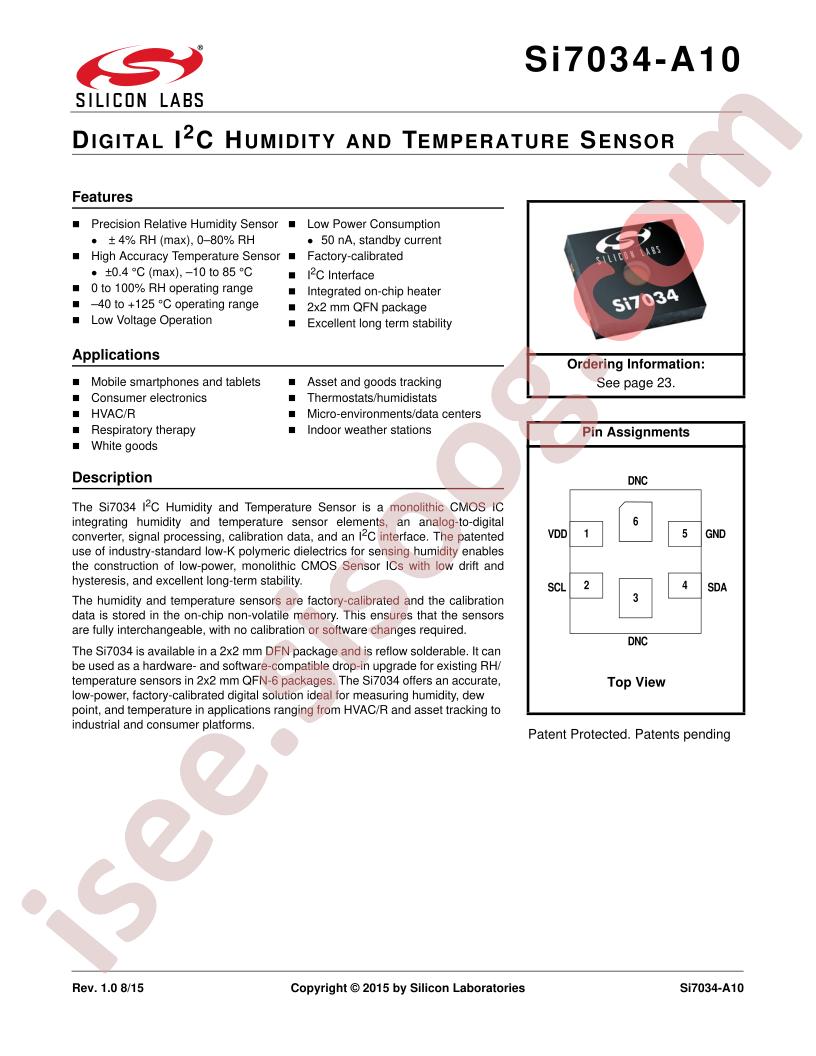 Si7034-A10 Datasheet