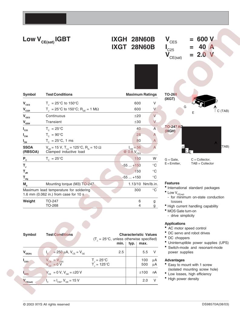 IXG(H,T)28N60B