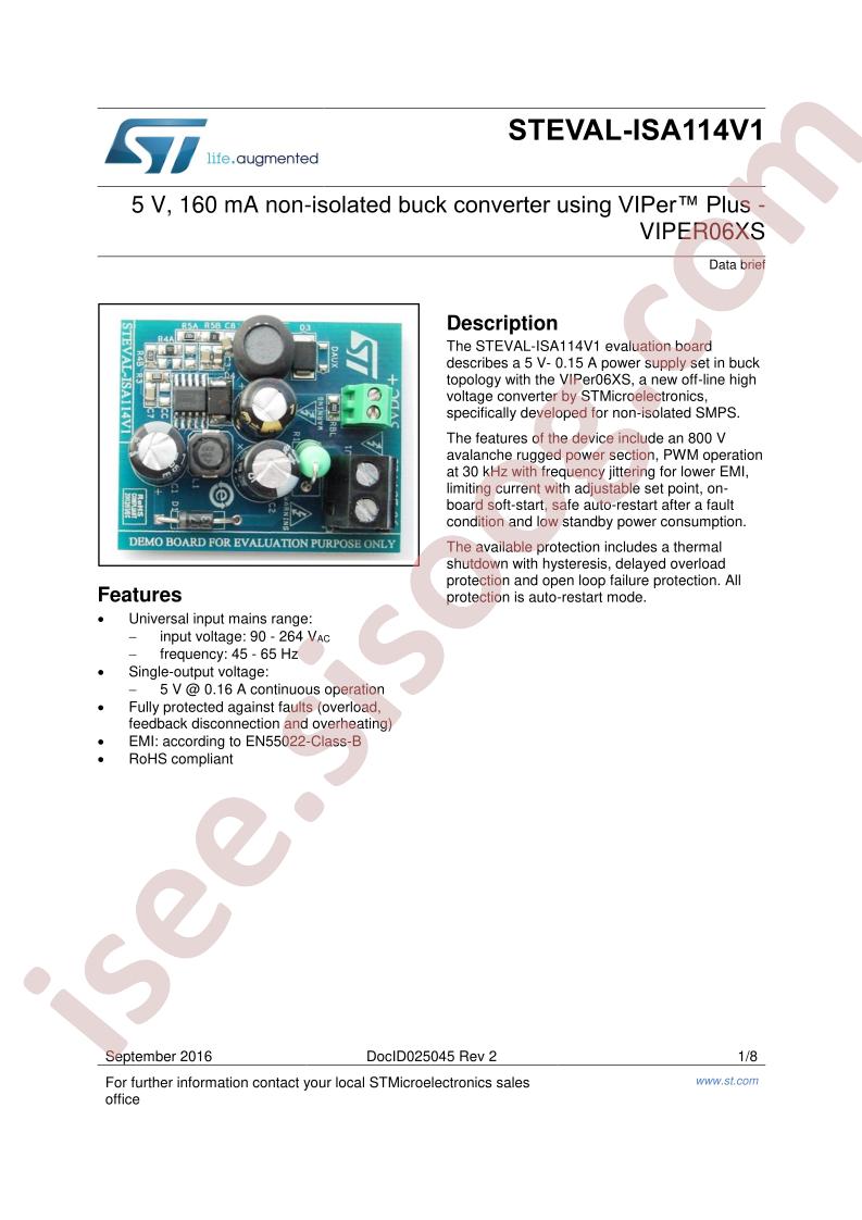 STEVAL-ISA114V1 Data Brief