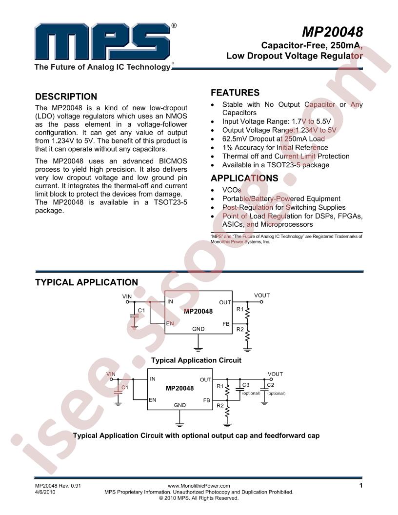 MP20048 Datasheet