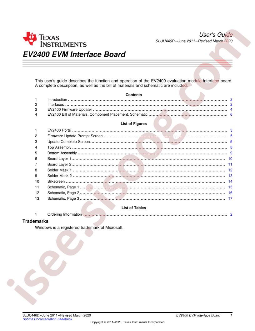 EV2400 EVM USer Guide