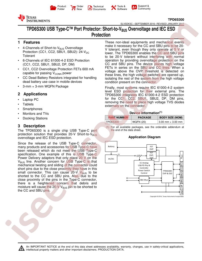 TPD6S300 Datasheet