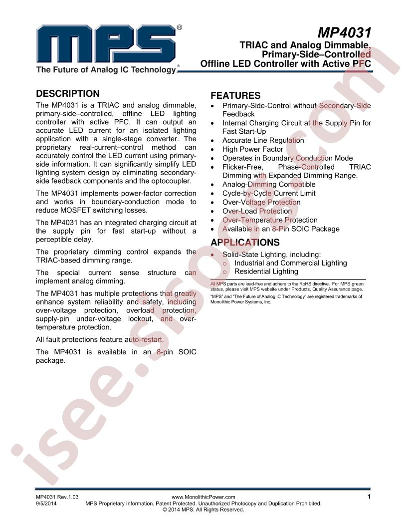 MP4031 Datasheet