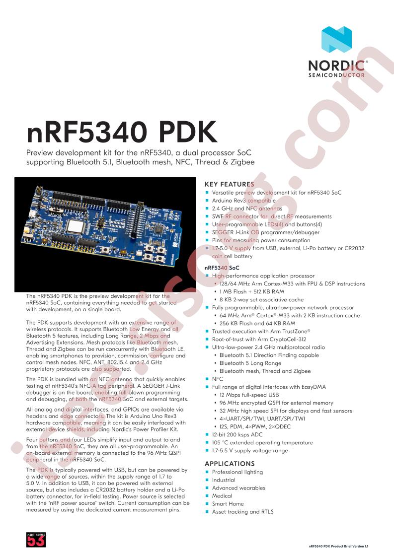 nRF5340 PDK Brief