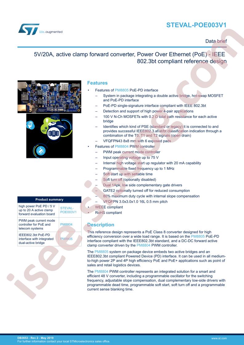 STEVAL-POE003V1 Data Brief