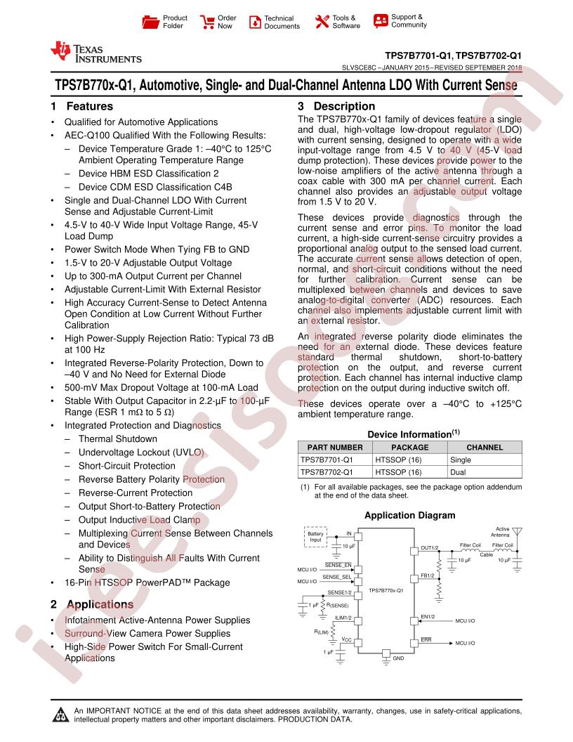 TPS7B770x-Q1 Datasheet