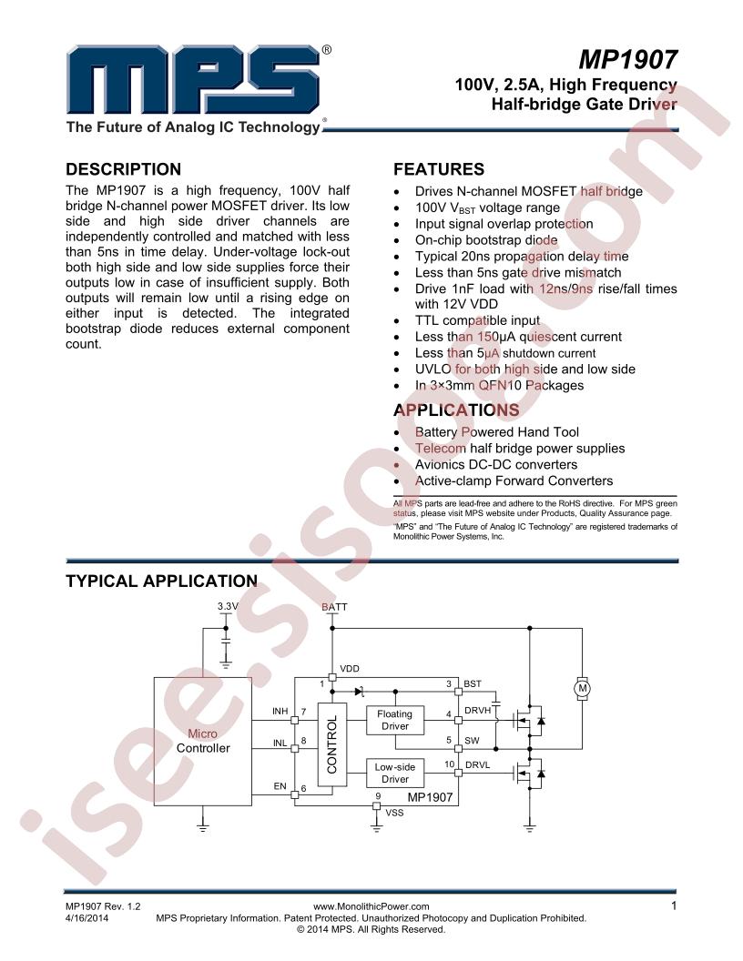MP1907 Datasheet
