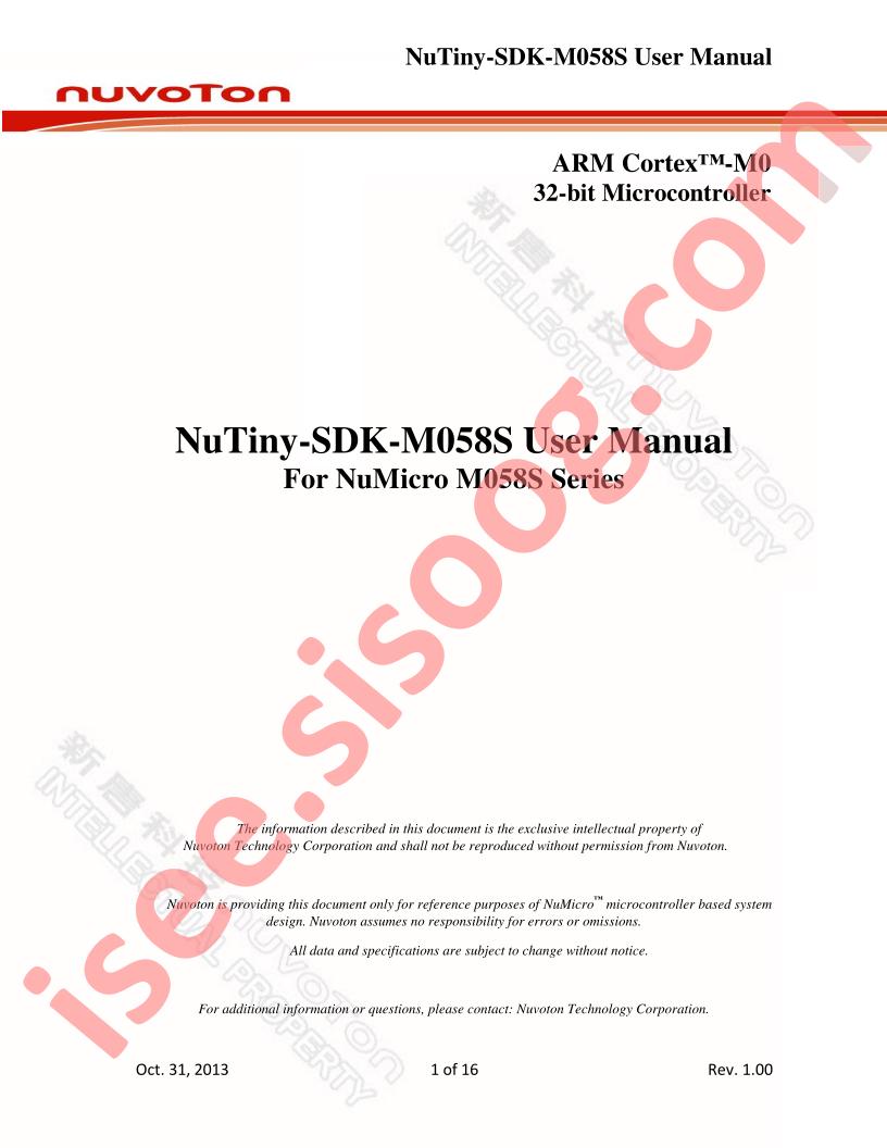 NUTINY-SDK-M058S User Manual