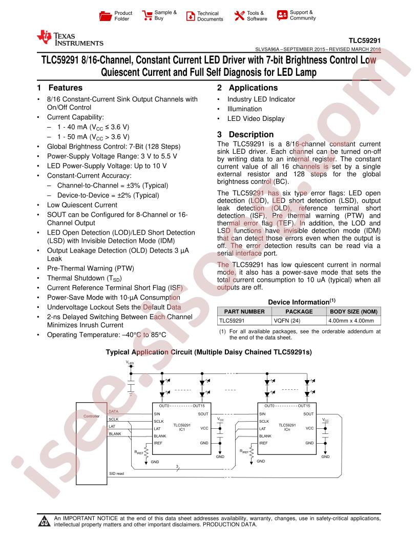 TLC59291 Datasheet