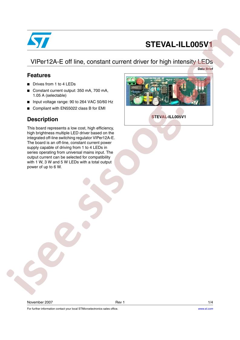 STEVAL-ILL005V1 Data Brief