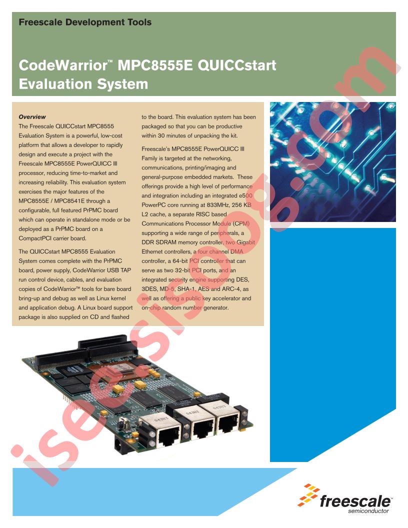 CodeWarrior MPC8555E QUICCstart Eval System