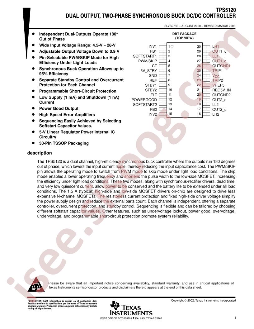 TPS5120 Datasheet