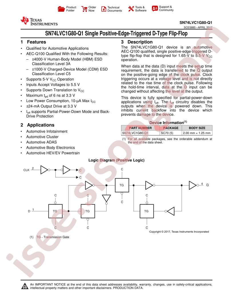 SN74LVC1G80-Q1 Datasheet