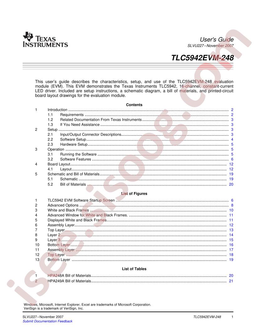 TLC5942EVM-248 Guide