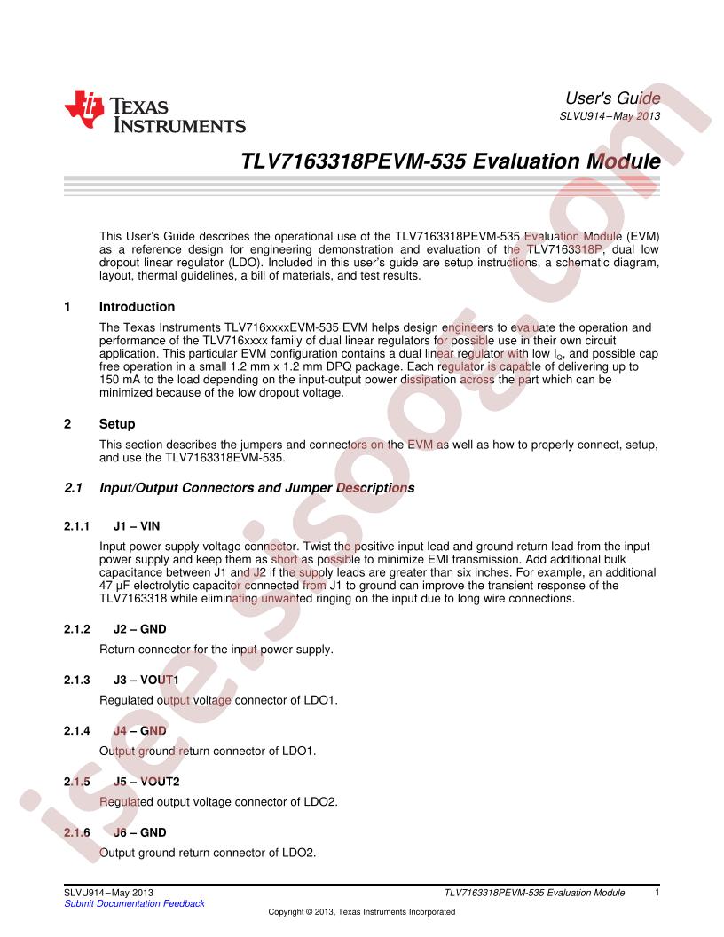 TLV7163318PEVM-535 User Guide