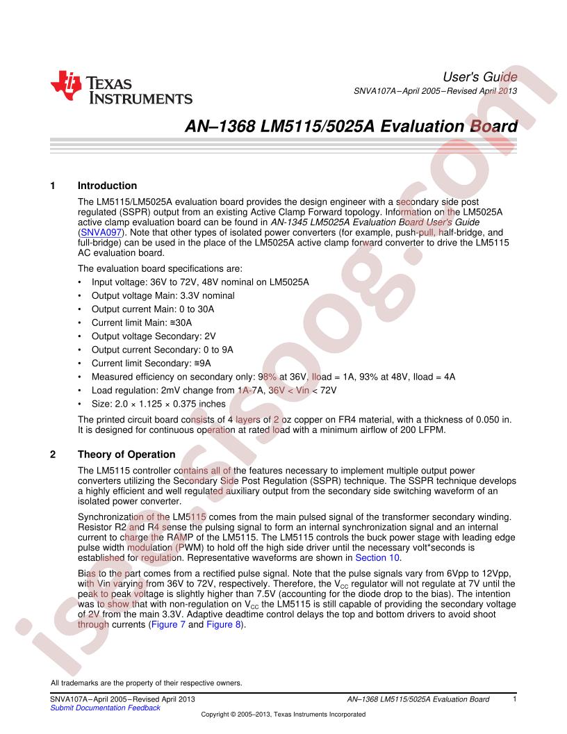 LM5115/5025A Eval Board AppNote