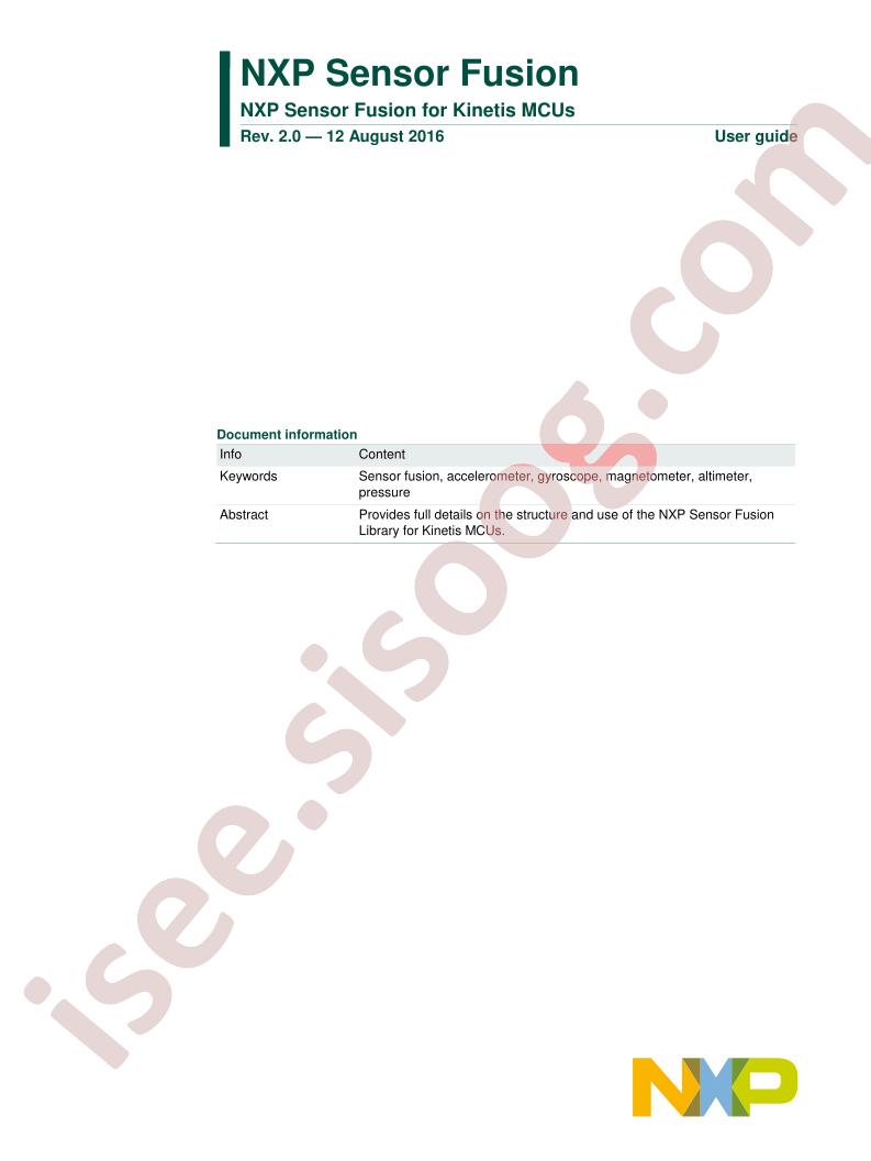 Sensor Fusion for Kinetis MCUs Guide