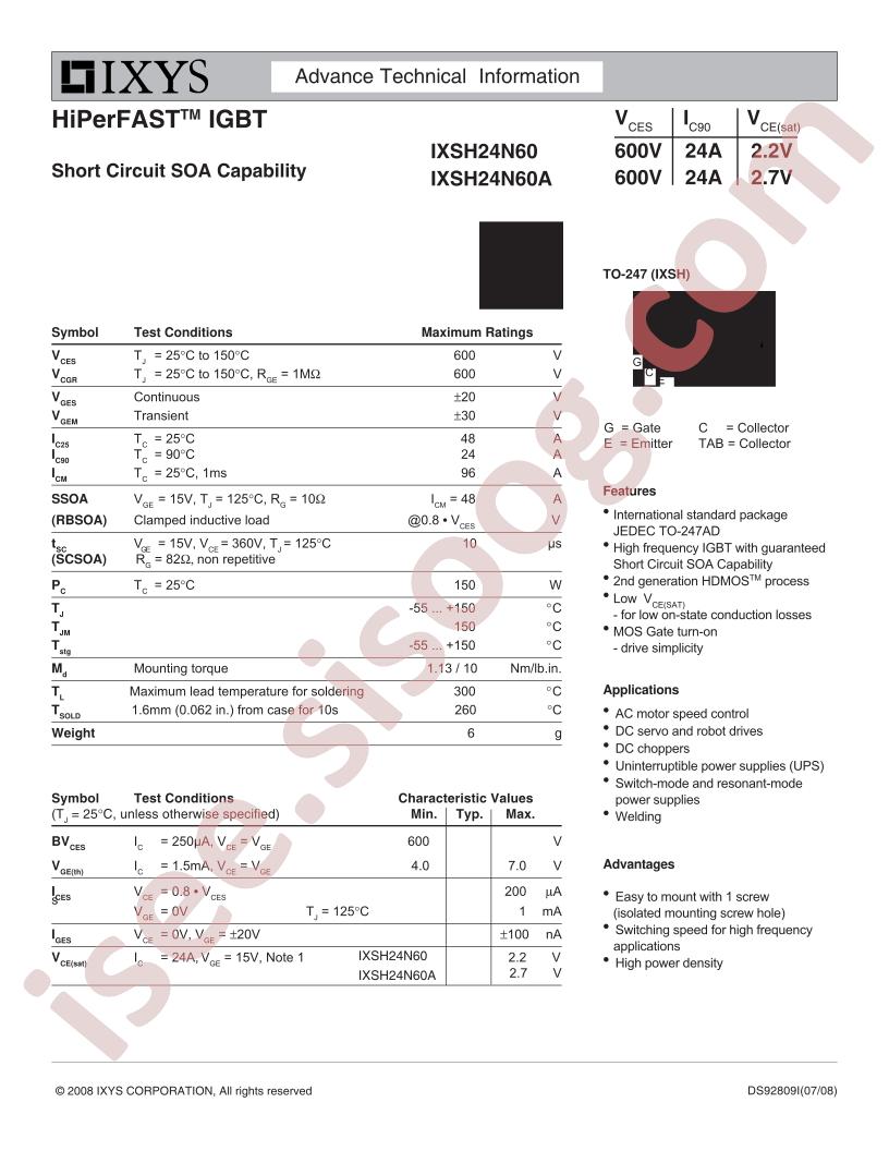IXSH24N60(A)