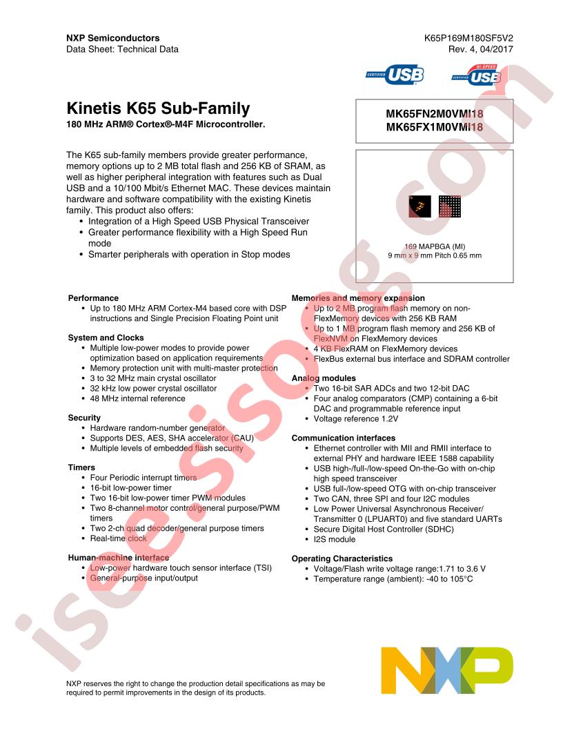 MK65FxxM0VMI18 Datasheet
