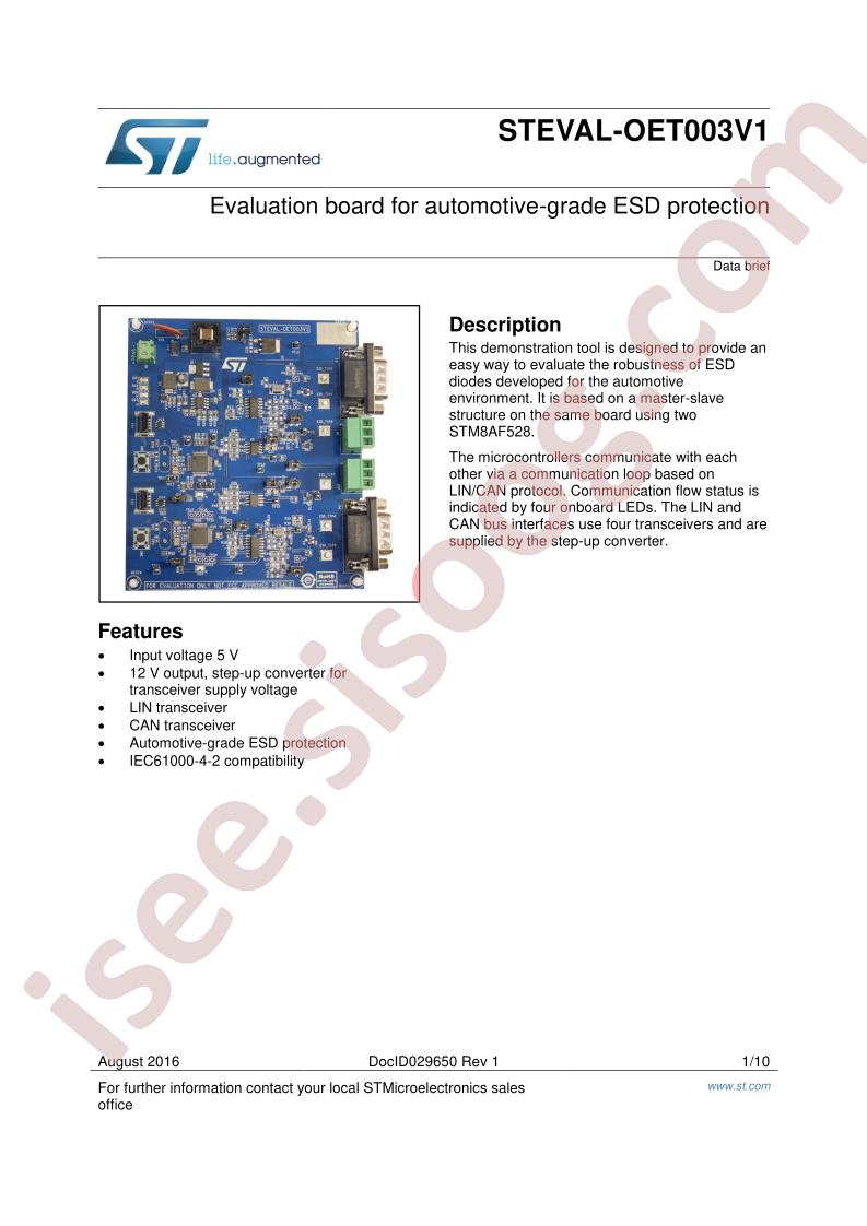 STEVAL-OET003V1 Brief