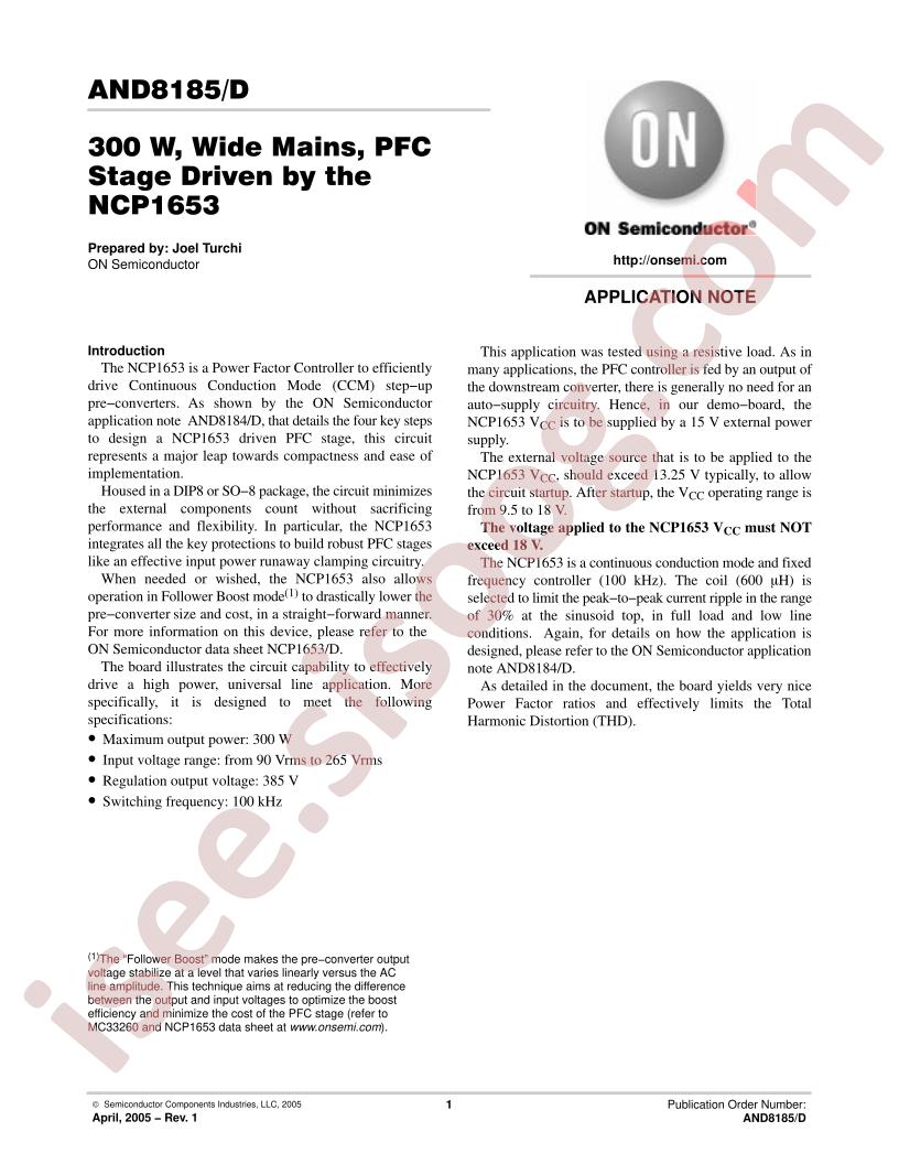 NCP1653EVB Manual