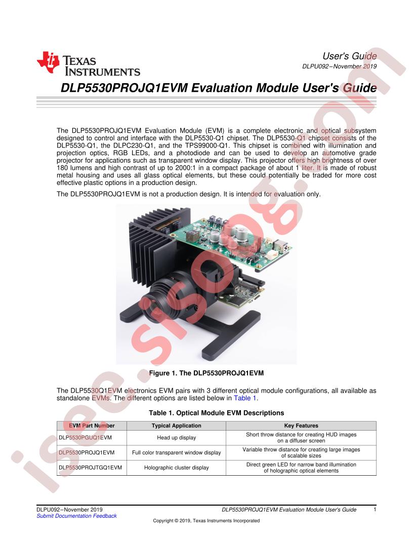 DLP5530PROJQ1EVM User Guide