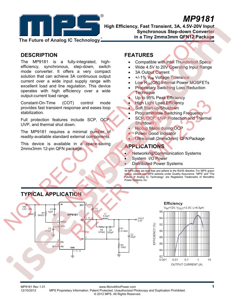 MP9181 Datasheet