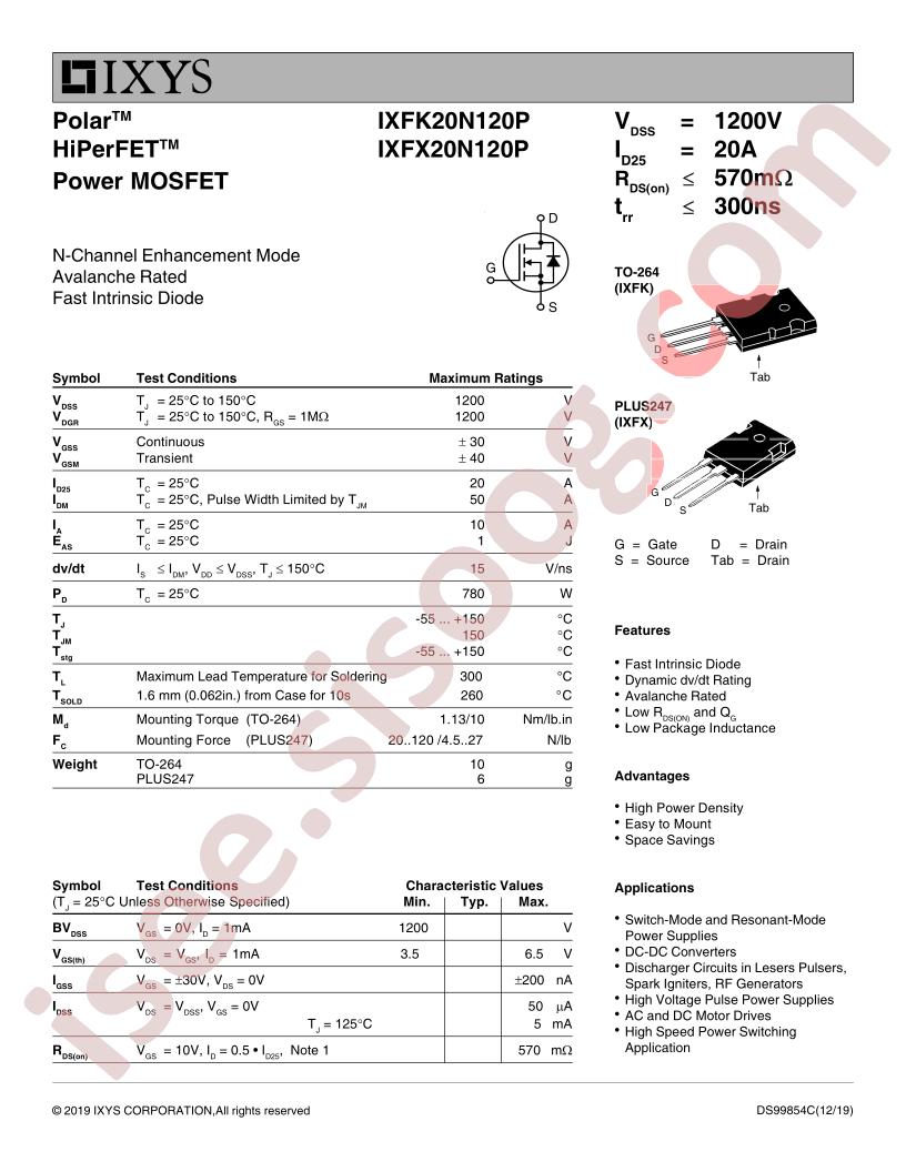 IXF(K,X)20N120P