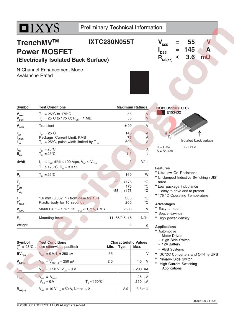 IXTC280N055T