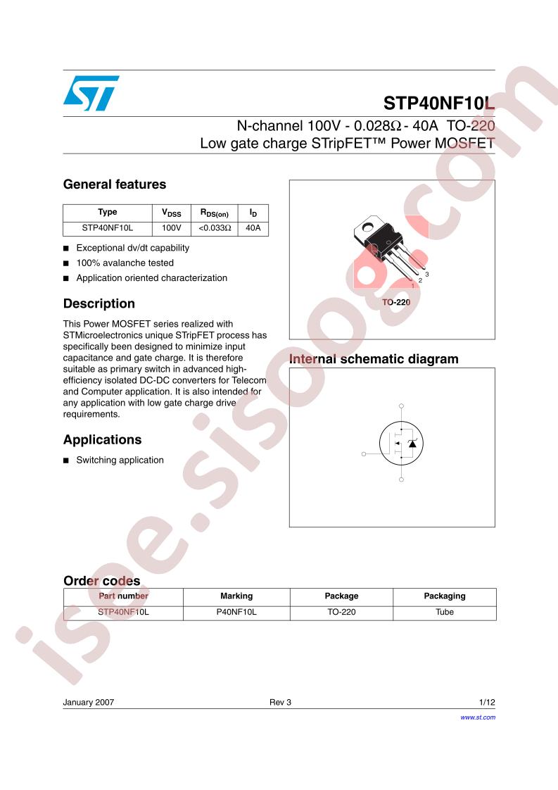 STP40NF10L